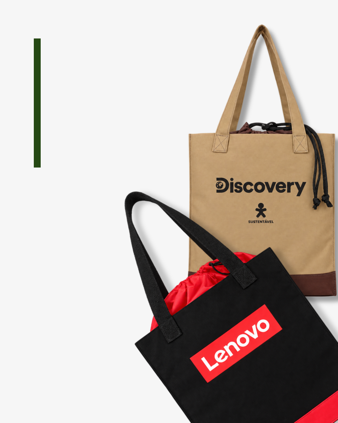 Sacolas Discovery e Lenovo, o mesmo modelo em duas versoes
