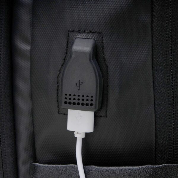 Mochila Antifurto em Couro Sintético 20L com USB