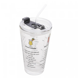 Copo de Drink de Vidro com Canudo 450ml