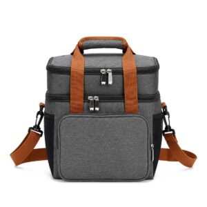 Bolsa Térmica Dupla 15L Personalizada 08287, cinza