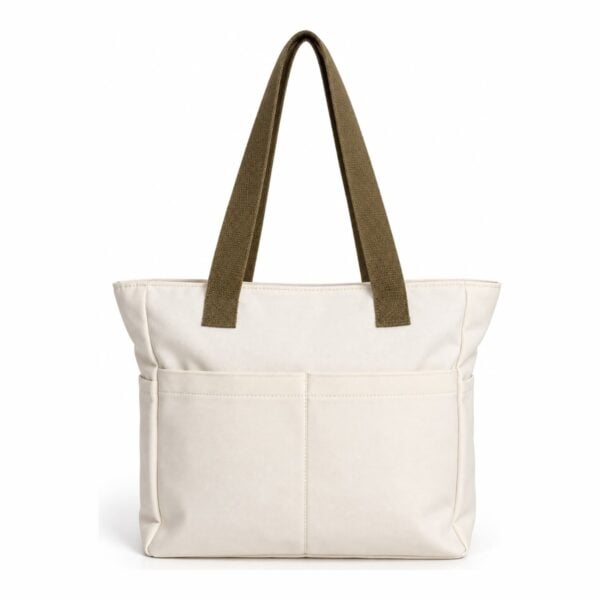 Bolsa tote personalizada em lona de algodão cru, vista frontal Bolsa tote personalizada em lona de algodão cru, vista frontal