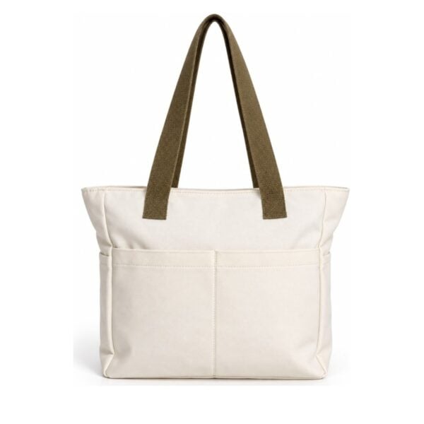 Bolsa tote personalizada em lona de algodão cru, vista frontal Bolsa tote personalizada em lona de algodão cru, vista frontal