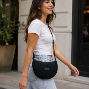 Bolsa Transversal em Veludo Cotelê Personalizada BO220
