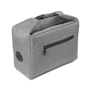 Bolsa térmica personalizada BT318P cinza com marcador de temperatura, vista em perspectiva