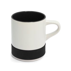 Caneca 350ml com Interior e Cinta de Silicone Personalizada CA0336, preta (12289)