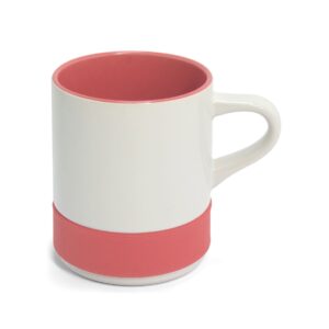 Caneca 350ml com Interior e Cinta de Silicone Personalizada CA0336, rosa (12294)