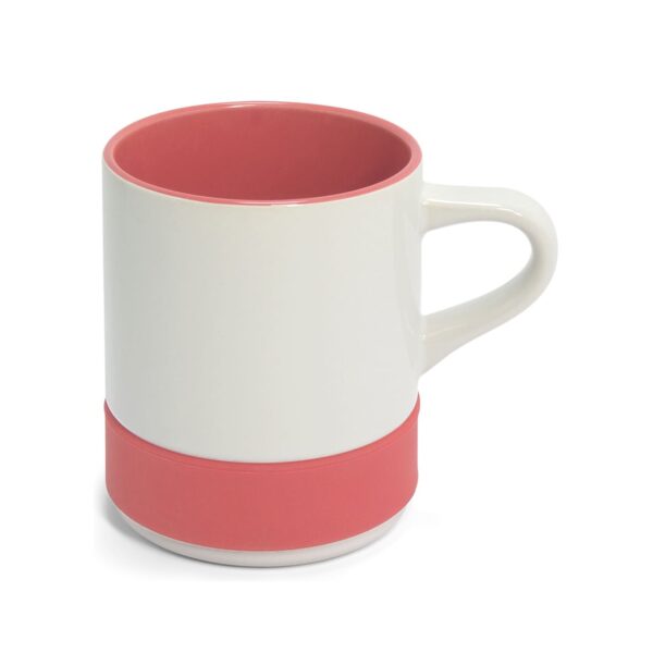 Caneca 350ml com Interior e Cinta de Silicone Personalizada CA0336, rosa (12294)