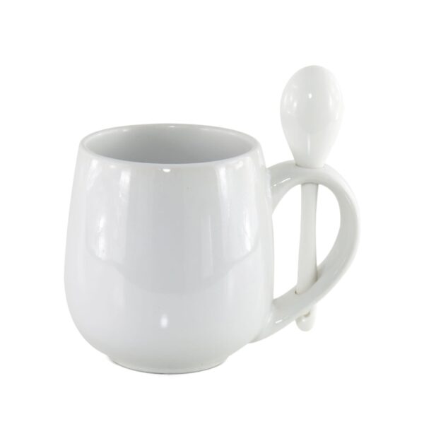 Caneca Belly 350ml com Colher e Interior Colorido Personalizada CA0334, branco (9229)