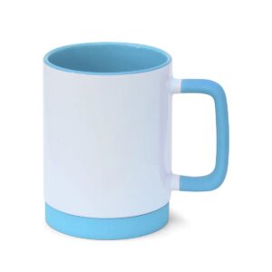 Caneca de Cerâmica com Interior Colorido e Base de Silicone Personalizada CA0326, azul bebê (11771)