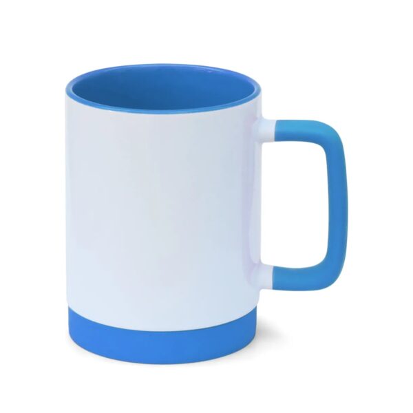 Caneca de Cerâmica com Interior Colorido e Base de Silicone Personalizada CA0326, azul claro (11782)