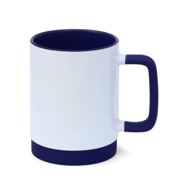 Caneca de Cerâmica com Interior Colorido e Base de Silicone Personalizada CA0326, azul escuro (11768)