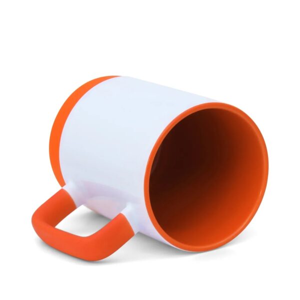 Caneca de Cerâmica com Interior Colorido e Base de Silicone Personalizada CA0326, laranja (11792)