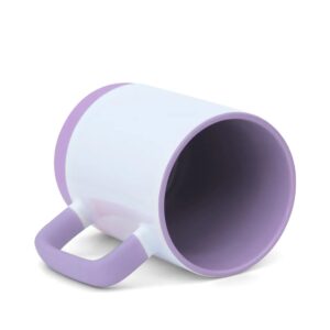 Caneca de Cerâmica com Interior Colorido e Base de Silicone Personalizada CA0326, lilás (11772)