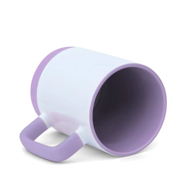 Caneca de Cerâmica com Interior Colorido e Base de Silicone Personalizada CA0326, lilás (11772)