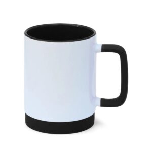 Caneca de Cerâmica com Interior Colorido e Base de Silicone Personalizada CA0326, preta (11774)