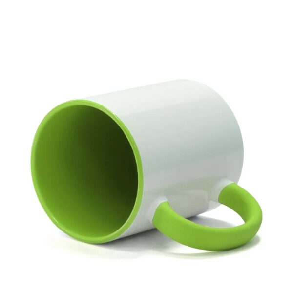 Caneca de Cerâmica com Interior Colorido e Base de Silicone Personalizada CA0326, verde claro (11769)