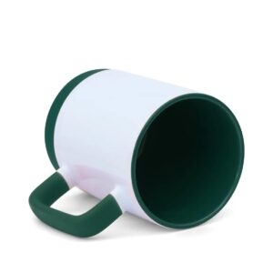 Caneca de Cerâmica com Interior Colorido e Base de Silicone Personalizada CA0326, verde escuro (11777)