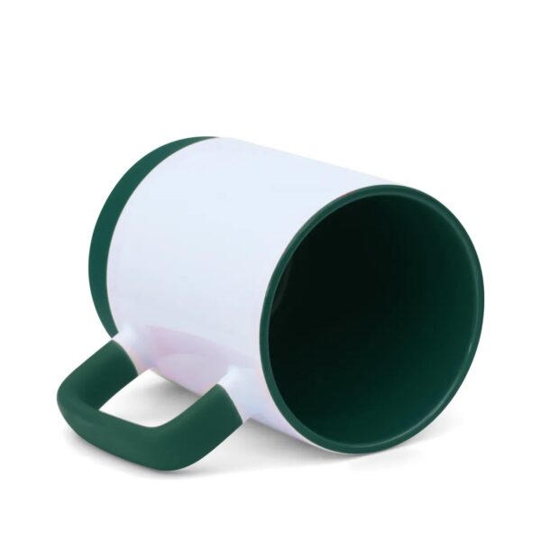 Caneca de Cerâmica com Interior Colorido e Base de Silicone Personalizada CA0326, verde escuro (11777)