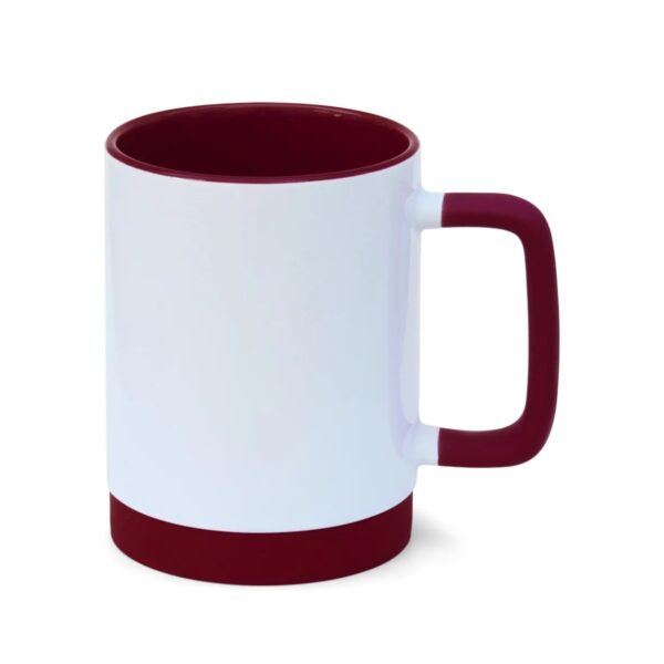 Caneca de Cerâmica com Interior Colorido e Base de Silicone Personalizada CA0326, vinho (11797)