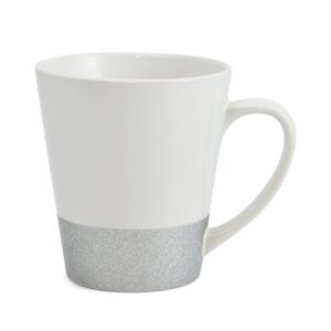 Caneca Cônica com Base Glitter Personalizada CA0330, prata (8988)