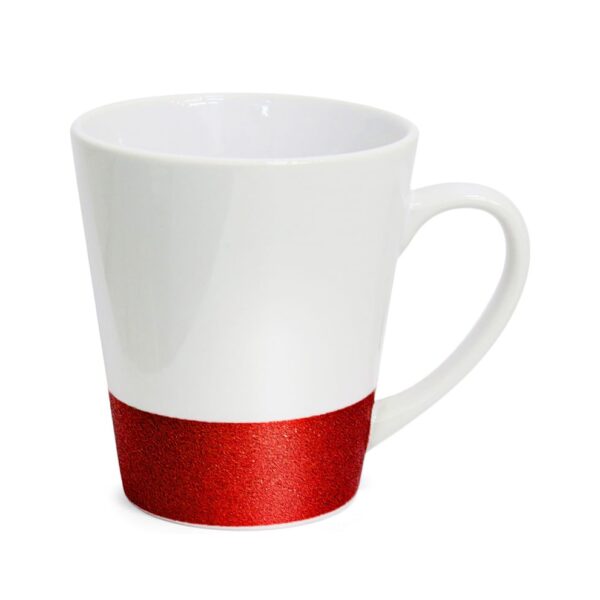 Caneca Cônica com Base Glitter Personalizada CA0330, vermelha (10893)
