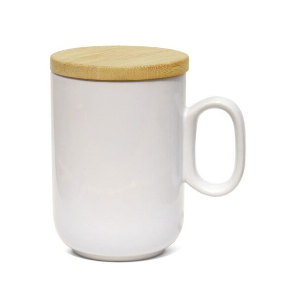 Caneca Slim 350ml com Tampa de Bambu Personalizada CA0332, branca (11788)