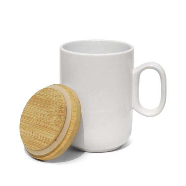 Caneca Slim 350ml com Tampa de Bambu Personalizada CA0332, branca (tampa) (11788)