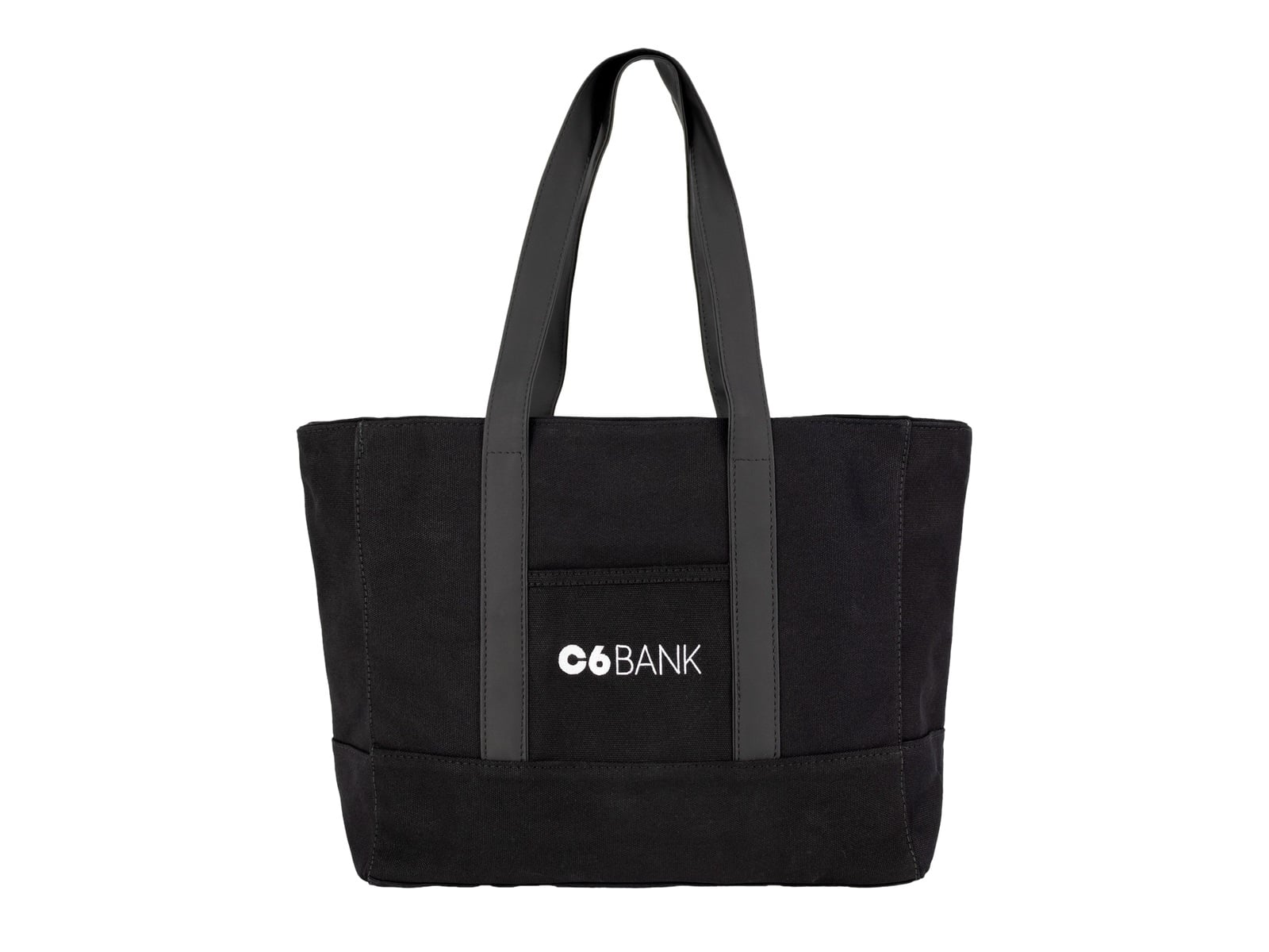 Bolsa de lona preta C6 Bank