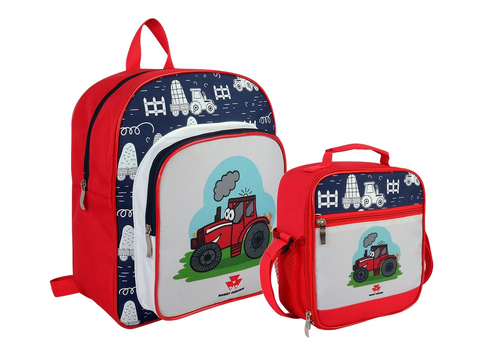 Mochila e lancheira infantis Massey Ferguson