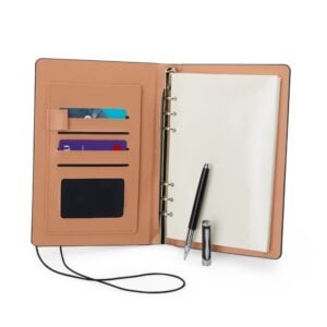 Kit executivo com caderno fichário e caneta metálica personalizado