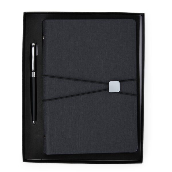 Kit executivo com caderno fichário e caneta metálica personalizado