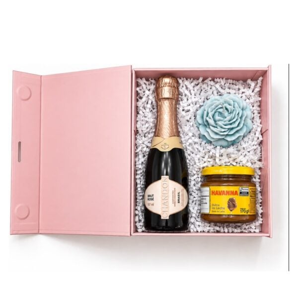 Kit Espumante Rosé com Vela e Doce de Leite Personalizado KT103MINI