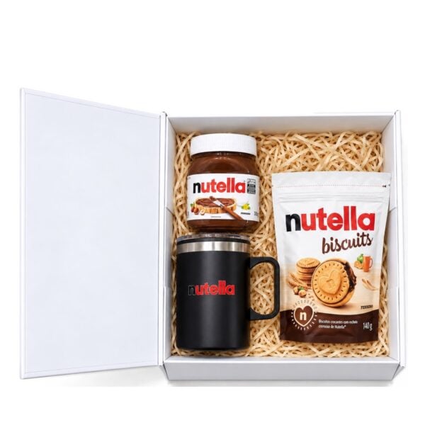 Kit Nutella com Caneca Térmica Personalizado KT113, caixa aberta
