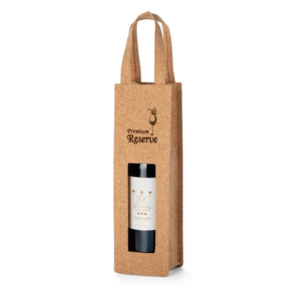 Sacola em Cortiça para 1 Garrafa Personalizada 92819 - Enova Brindes Personalizados