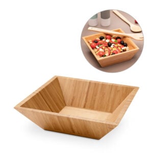 Saladeira Quadrada em Bambu Personalizada 93968 - Enova Brindes Personalizados