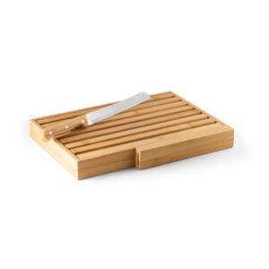 Tábua para pão em bambu com faca personalizada 94321 - Enova Brindes Personalizados