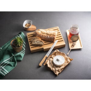 Tábua para pão em bambu com faca personalizada 94321 - Enova Brindes Personalizados