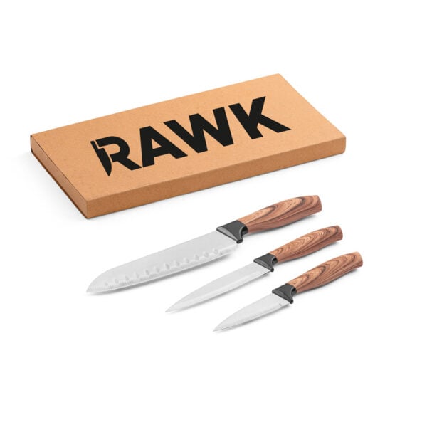 Conjunto de 3 Facas de Cozinha em Aço Inox Personalizado 94395 - Enova Brindes Personalizados