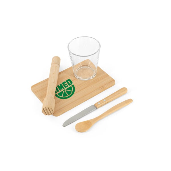 Kit caipirinha 5 peças em bambu personalizado 94435 - Enova Brindes Personalizados