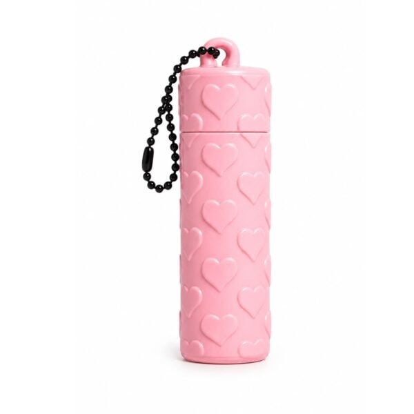 Chaveiro Porta-Batom 3D Personalizado 3D103 rosa fechado com corrente