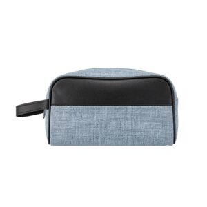 Nécessaire PU 19209 azul-claro com faixa preta